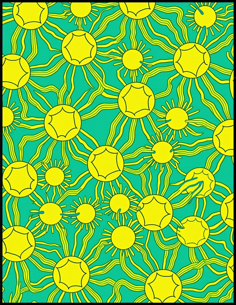 Radiant Sunburst Pattern Wallpaper Rug