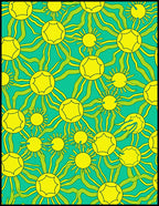 Radiant Sunburst Pattern Wallpaper Rug
