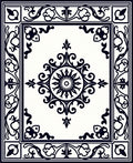 Classic Black White Ornate Medallion Rug