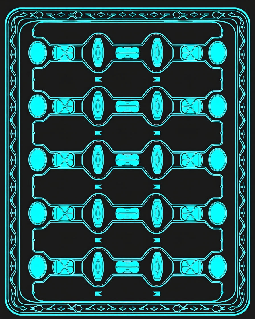 Futuristic Geometric Neon Pattern Rug