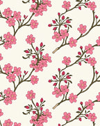 Pink Blossom Branches Detailed Pattern Rug