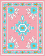 Floral medallion and border design Rug