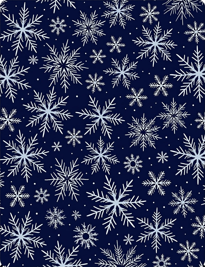 Navy Blue Snowflake Winter Wonder Rug