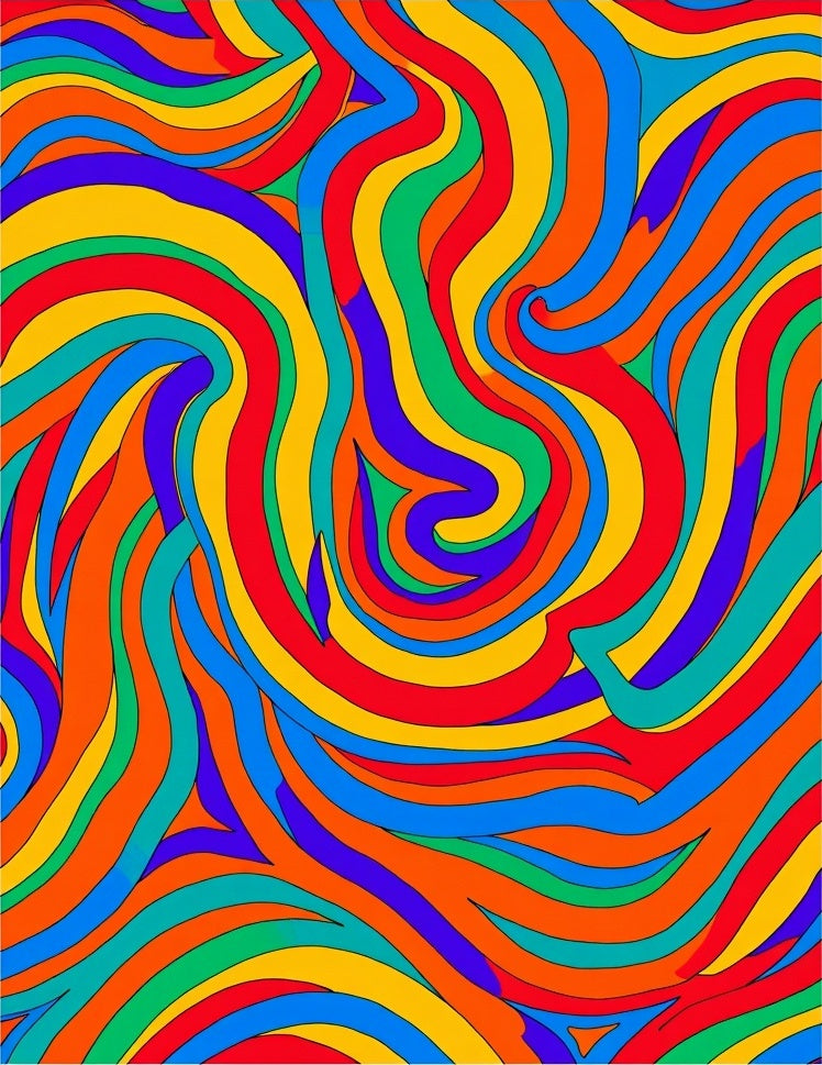 Colorful Swirls Abstract Pattern Rug