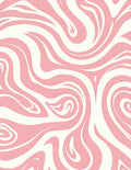 Soft Pink White Swirl Pattern Rug