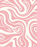 Soft Pink White Swirl Pattern Rug