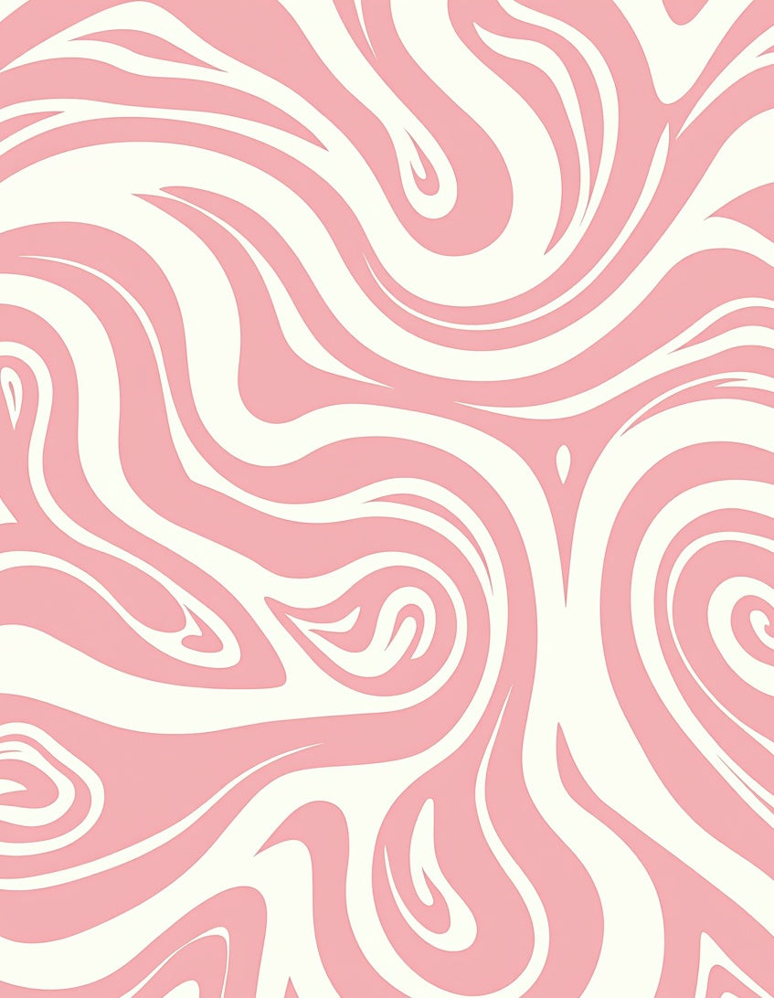 Soft Pink White Swirl Pattern Rug