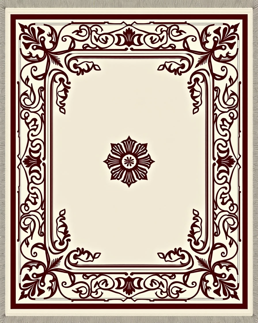 Classic Floral Bordered Ornament Rug