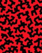 Red Black Geometric Pattern Rug