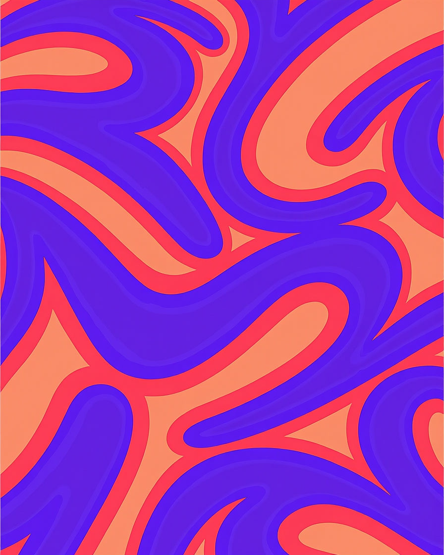 Abstract Swirls Bold Color Rug