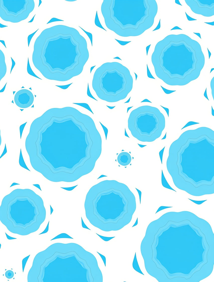 Blue Ring Snowflake Pattern Rug