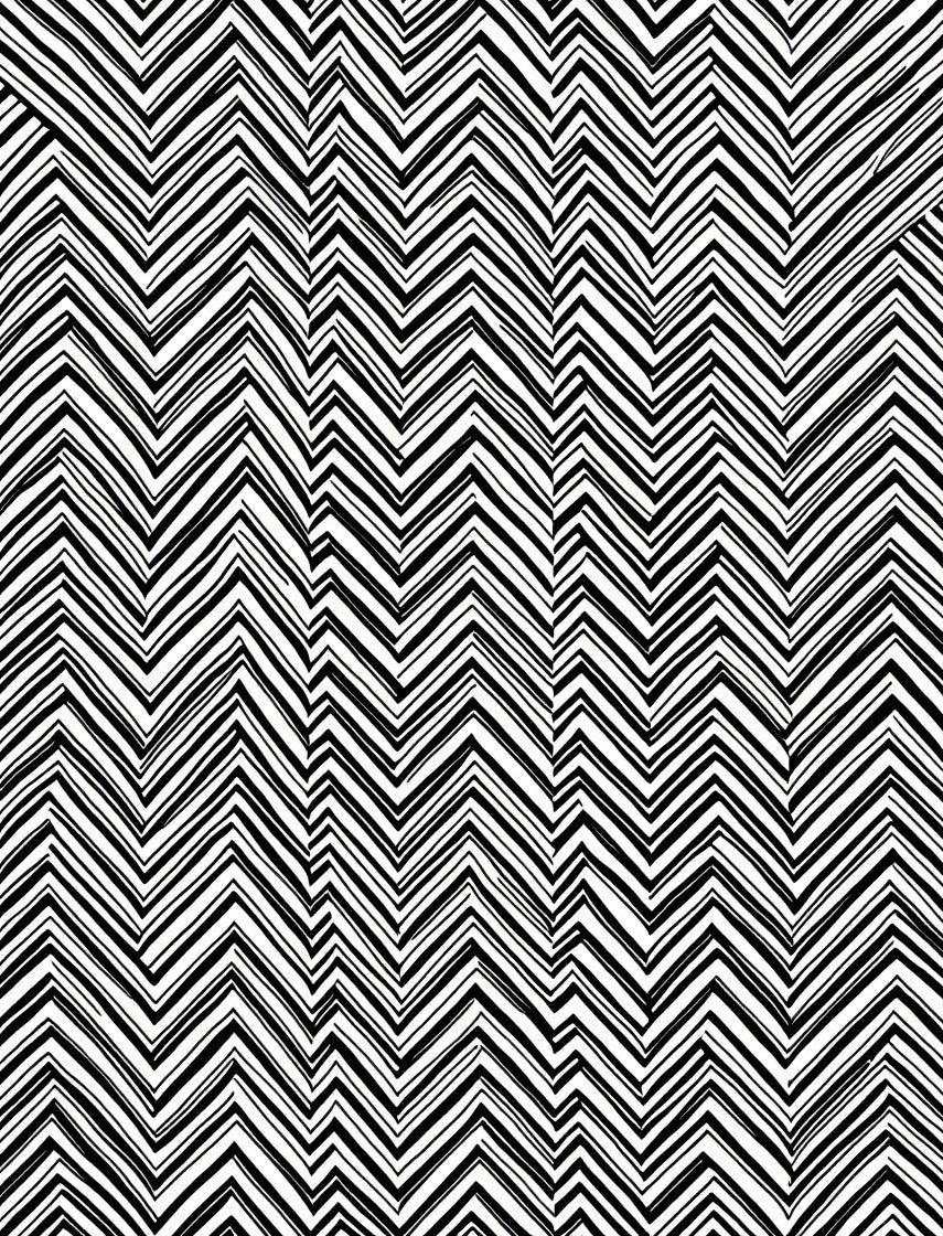 Bold Black White Zigzag Pattern Design Rug