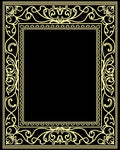 Ornate Flourish Decorative Border Design Rug