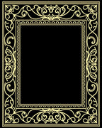Ornate Flourish Decorative Border Design Rug
