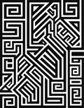 Bold Geometric Maze Pattern Rug