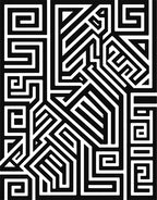 Bold Geometric Maze Pattern Rug
