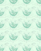 Green Floral With Sketchy Outline Rug
