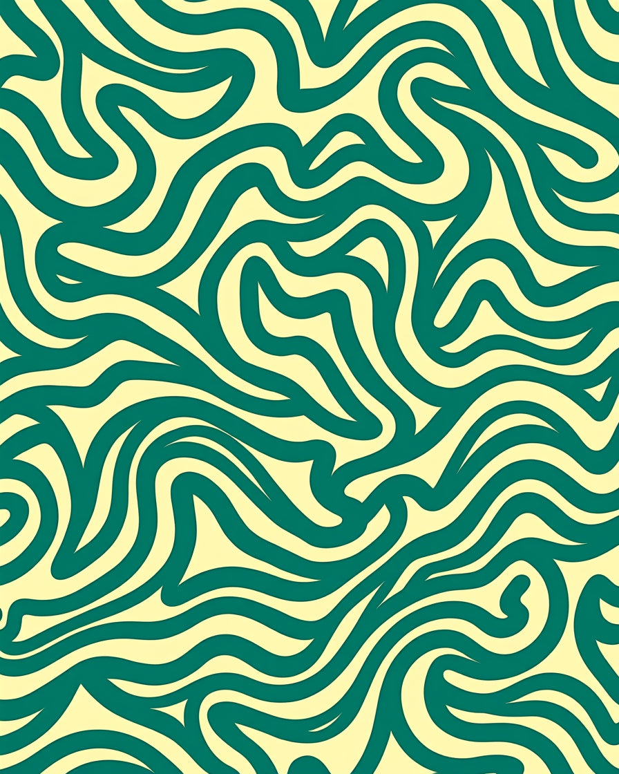 Abstract Swirls Yellow Green Pattern Rug