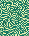Abstract Swirls Yellow Green Pattern Rug