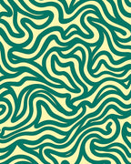 Abstract Swirls Yellow Green Pattern Rug