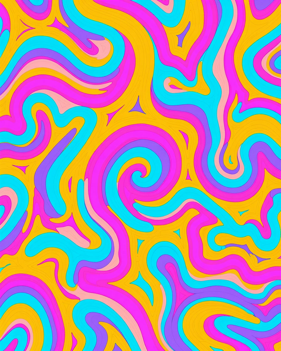 Vivid Swirl Pattern Textile Design Rug