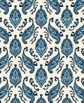 Damask Blue Floral Classic Pattern Rug