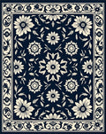 Classic Floral Border With Garden Design Rug