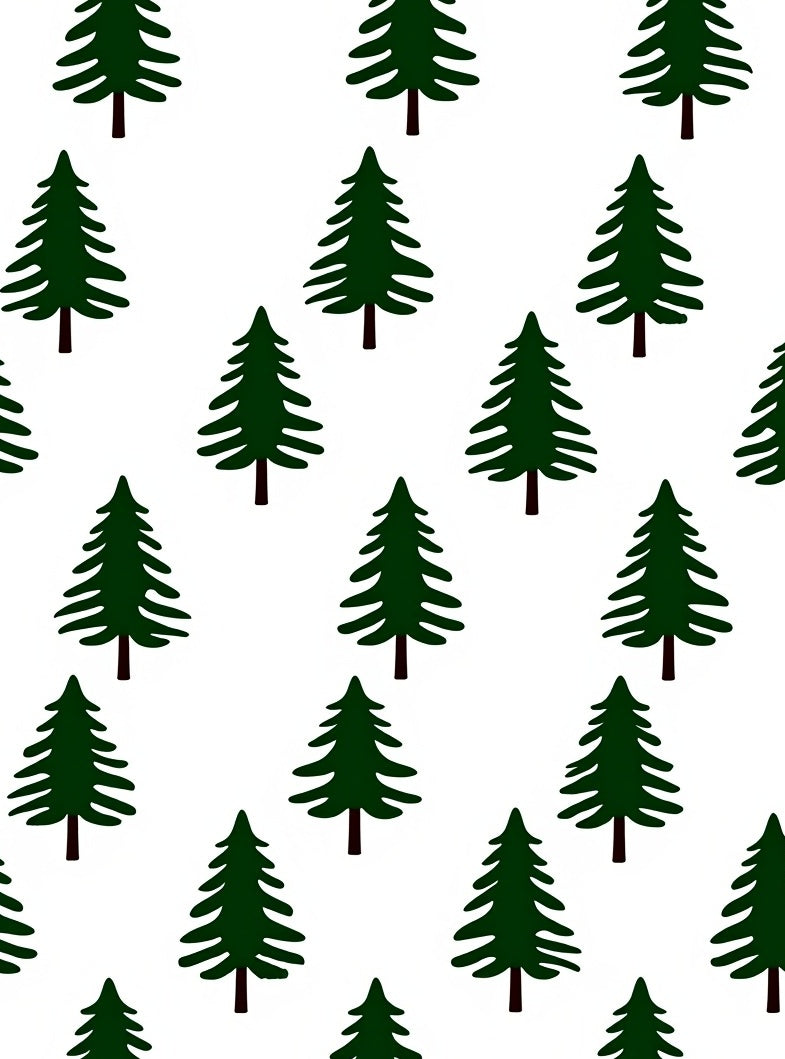 Dark Green Pine Tree Pattern Rug