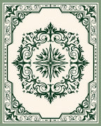 Ornate Floral Medallion Pattern Rug