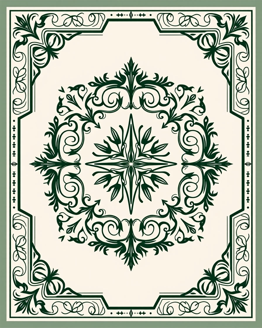 Ornate Floral Medallion Pattern Rug