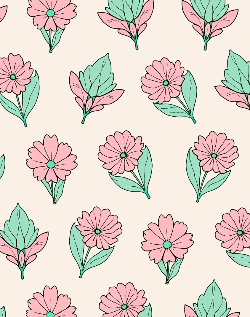 Pastel Floral Pattern Designer Rug