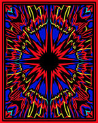 Bold Abstract Sunburst Pattern Rug