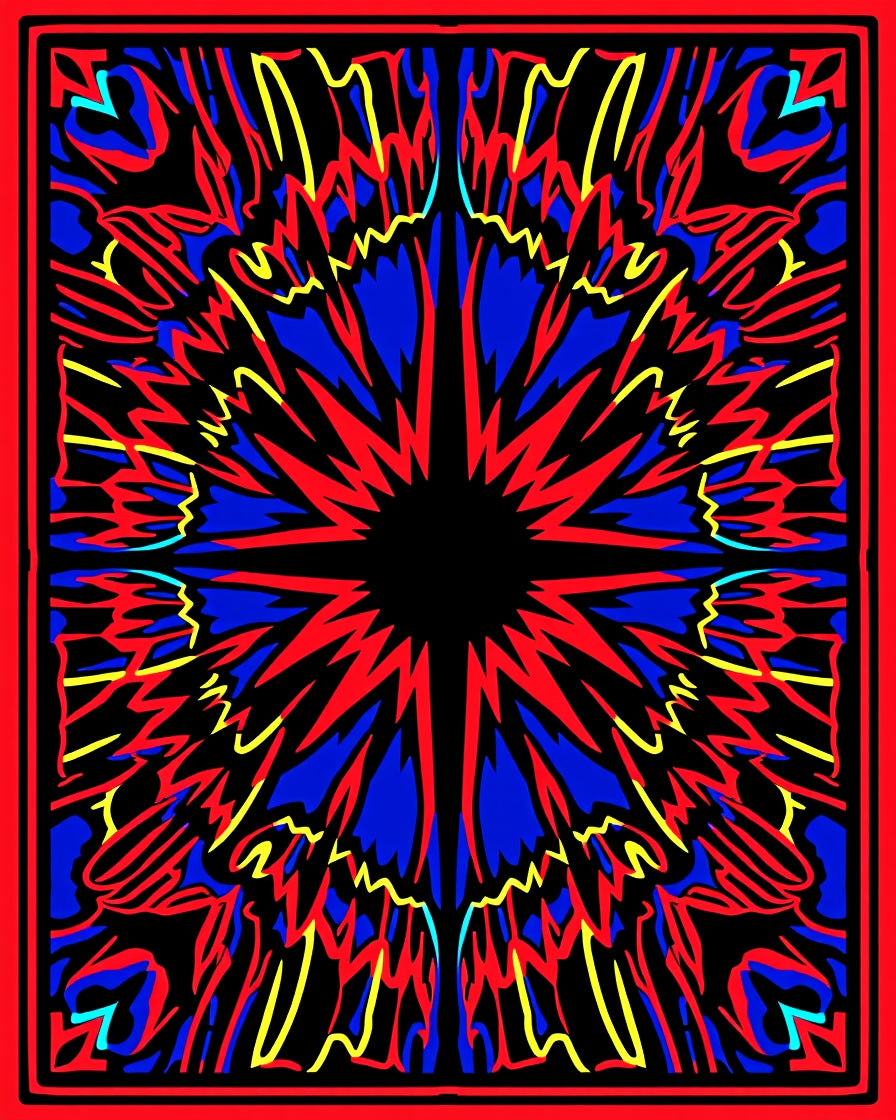 Bold Abstract Sunburst Pattern Rug