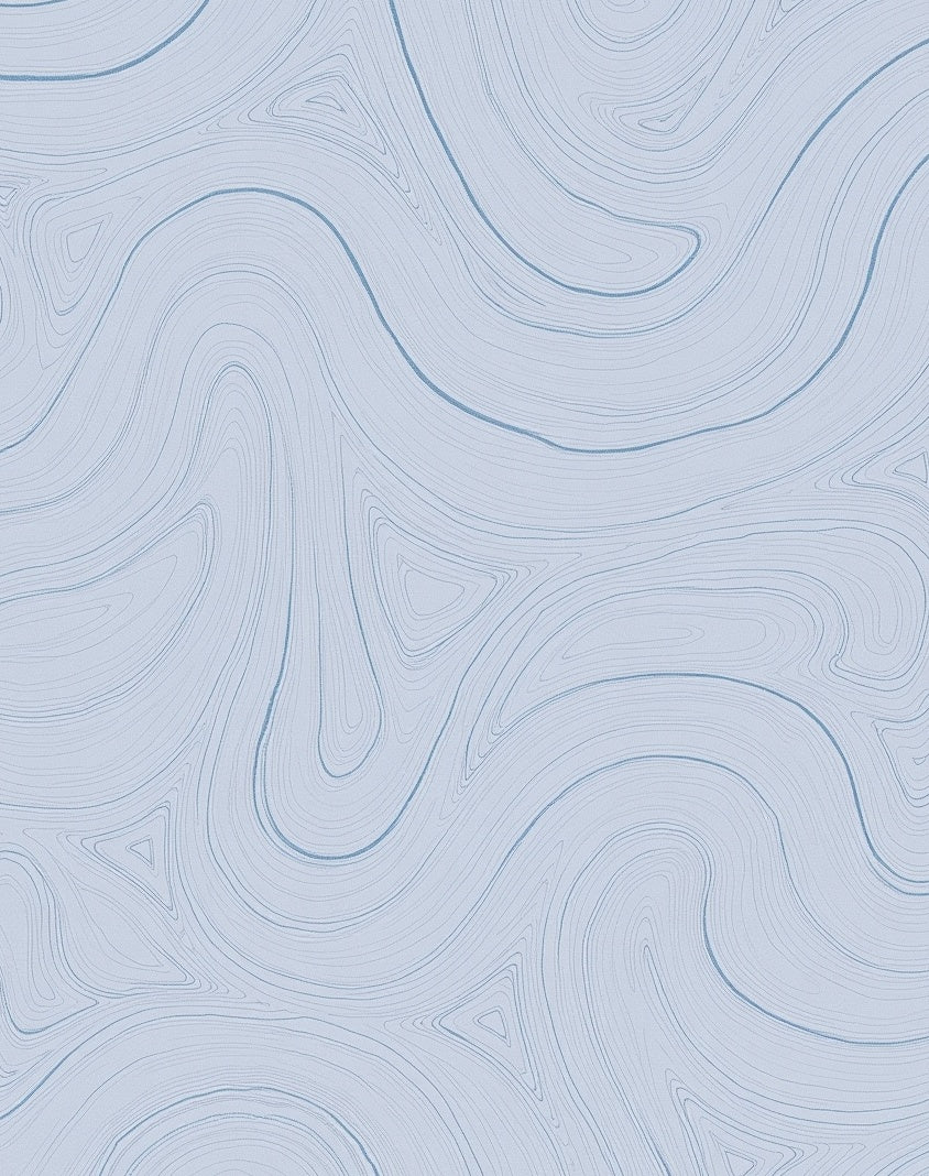 Blue Fluid Wave Abstract Rug