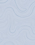 Blue Fluid Wave Abstract Rug