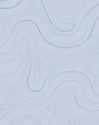 Blue Fluid Wave Abstract Rug