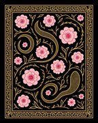 Gold Geometric Snake Blossom Rug