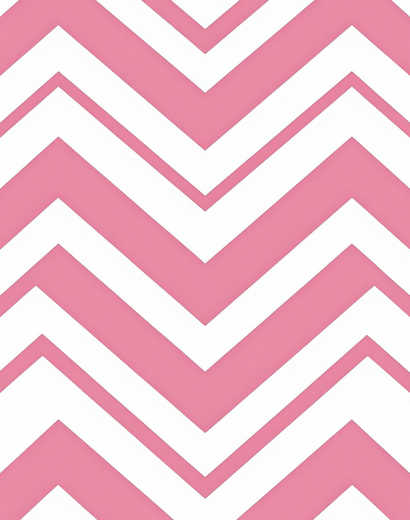Pink and White Chevron Pattern Rug