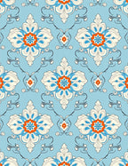 Ornate Floral Damask Design Rug