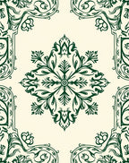Ornate Floral Scrollwork Pattern Design Rug