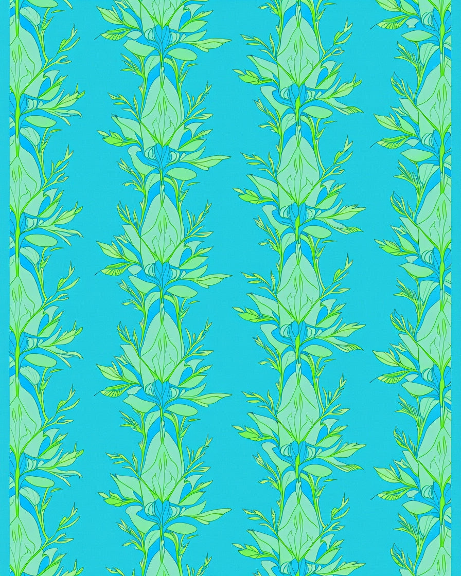 Art Nouveau Floral Bluegreen Pattern Rug
