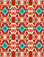 Red Geometric Paisley Pattern Rug