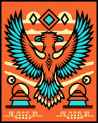Bold Eagle Geometric Pattern Design Rug