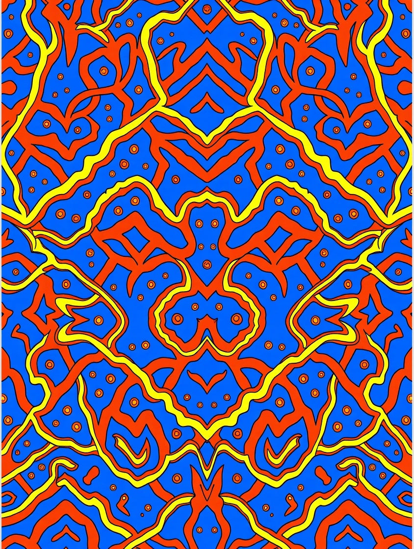 Bold Wavy Organic Pattern Design Rug