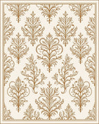 Ornate Floral Damask Pattern Rug