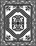 Bold Black White Ornamental Symmetry Rug