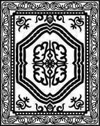 Bold Black White Ornamental Symmetry Rug