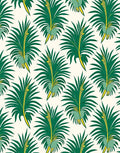 Tropical Leaf Patterned Green Yellow Rug