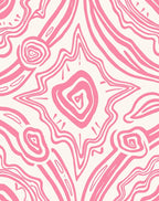 Abstract Pink Swirl Pattern Rug