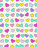Colorful Heart Shapes Star Pattern Rug